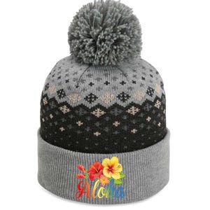 Aloha Floral Hawaiian Tropical The Baniff Cuffed Pom Beanie