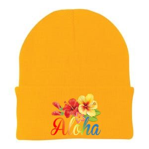 Aloha Floral Hawaiian Tropical Knit Cap Winter Beanie