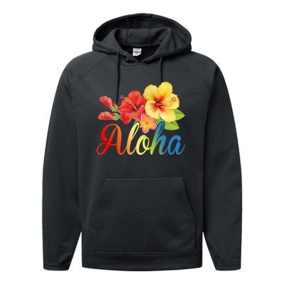 Aloha Floral Hawaiian Tropical Performance Fleece Hoodie