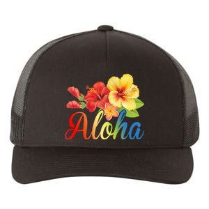 Aloha Floral Hawaiian Tropical Yupoong Adult 5-Panel Trucker Hat