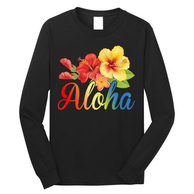 Aloha Floral Hawaiian Tropical Long Sleeve Shirt