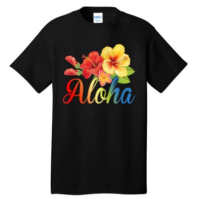 Aloha Floral Hawaiian Tropical Tall T-Shirt