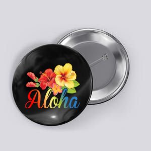 Aloha Floral Hawaiian Tropical Button