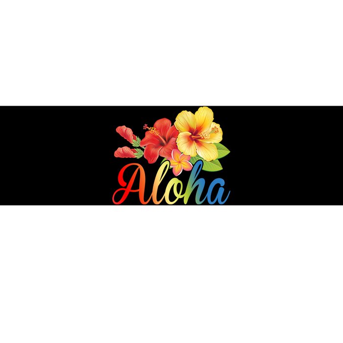 Aloha Floral Hawaiian Tropical Bumper Sticker