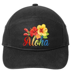 Aloha Floral Hawaiian Tropical 7-Panel Snapback Hat