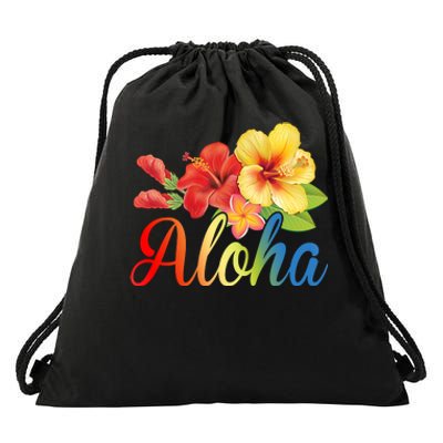 Aloha Floral Hawaiian Tropical Drawstring Bag