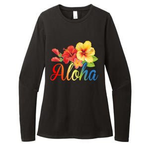 Aloha Floral Hawaiian Tropical Womens CVC Long Sleeve Shirt