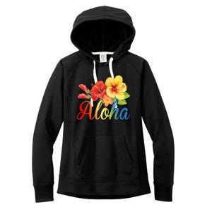 Aloha Floral Hawaiian Tropical Women's Fleece Hoodie