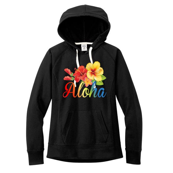 Aloha Floral Hawaiian Tropical Women's Fleece Hoodie