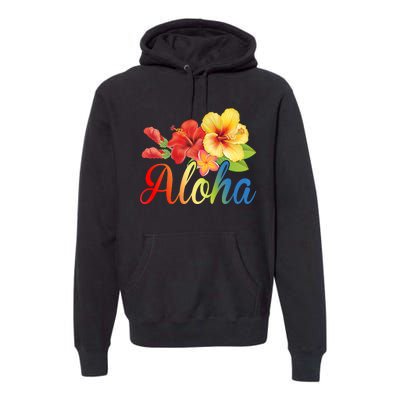 Aloha Floral Hawaiian Tropical Premium Hoodie