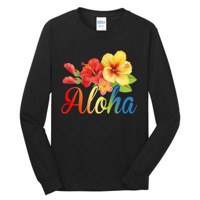 Aloha Floral Hawaiian Tropical Tall Long Sleeve T-Shirt