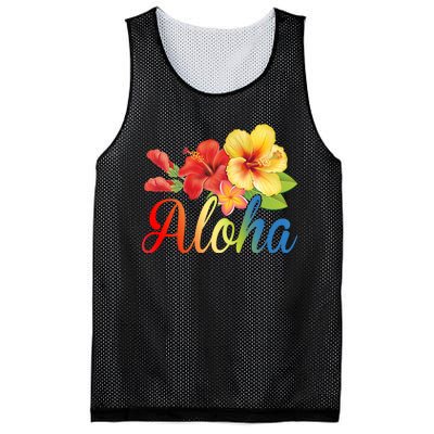 Aloha Floral Hawaiian Tropical Mesh Reversible Basketball Jersey Tank