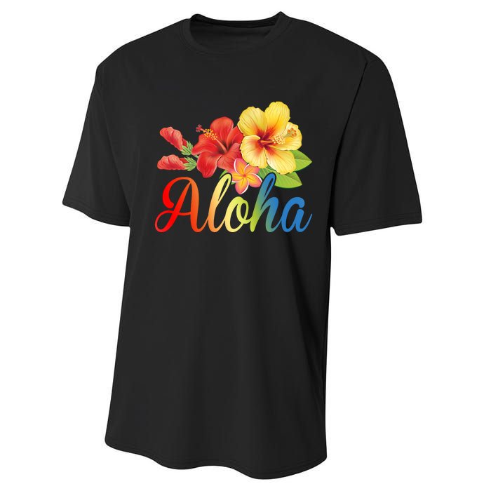 Aloha Floral Hawaiian Tropical Performance Sprint T-Shirt