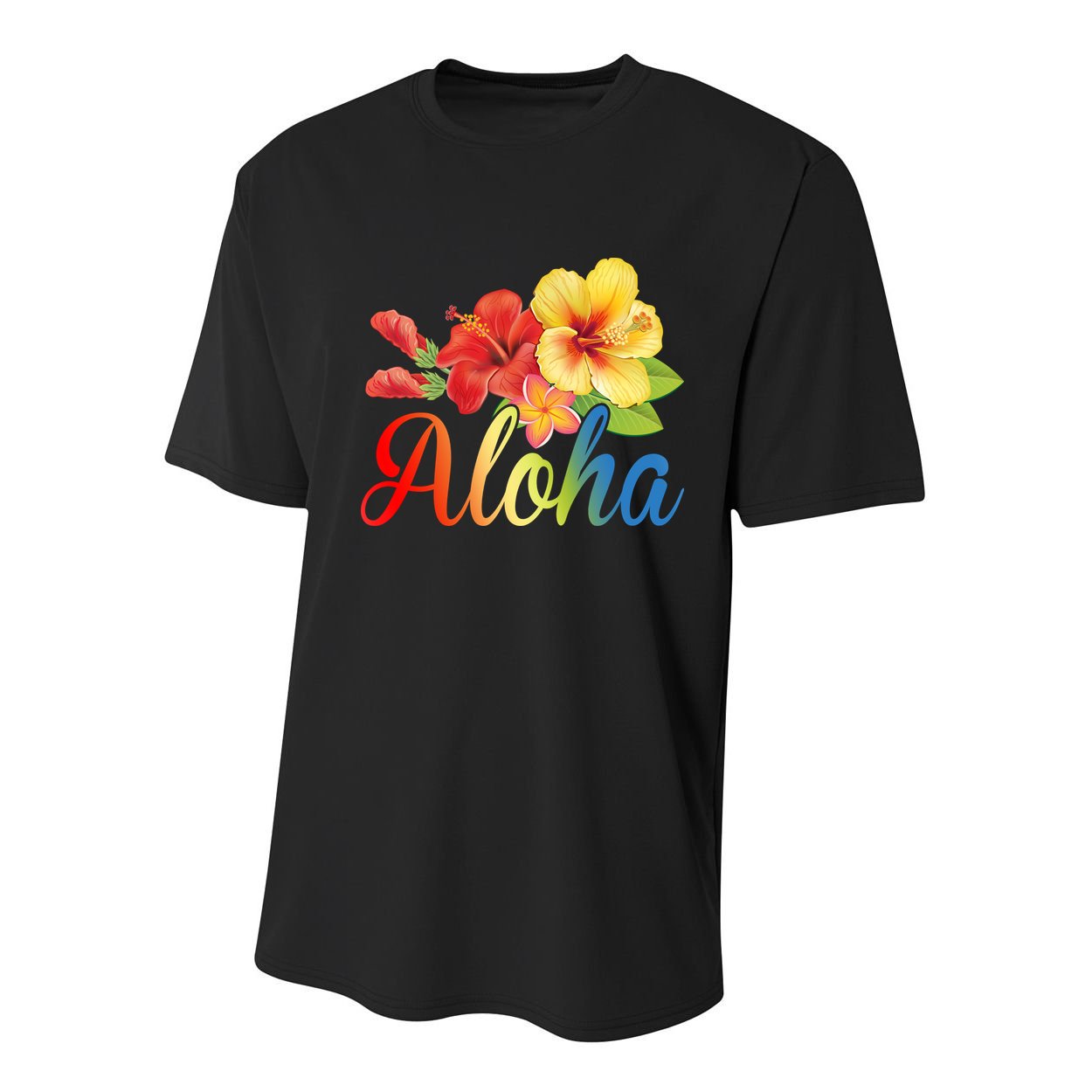 Aloha Floral Hawaiian Tropical Youth Performance Sprint T-Shirt