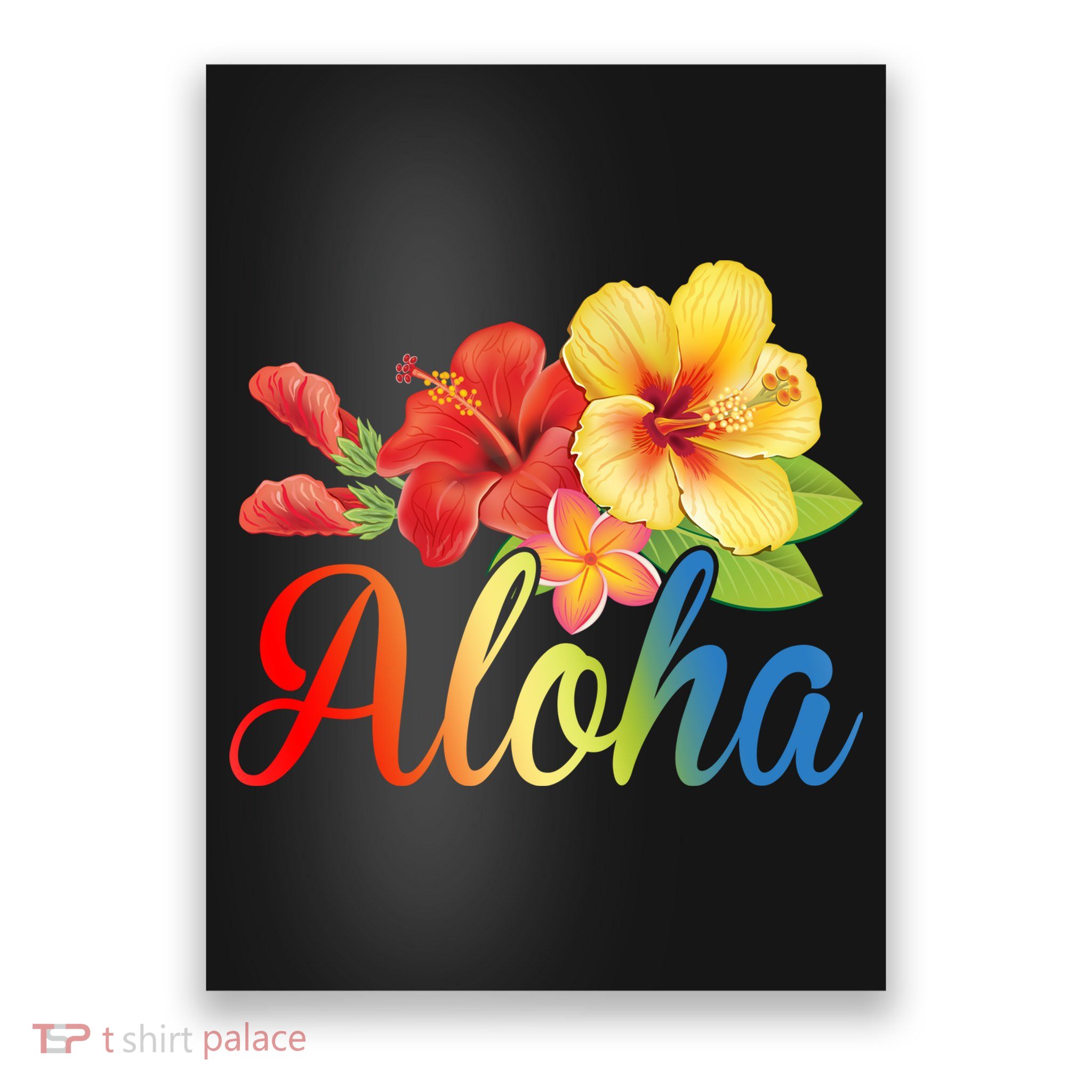 Aloha Floral Hawaiian Tropical Poster