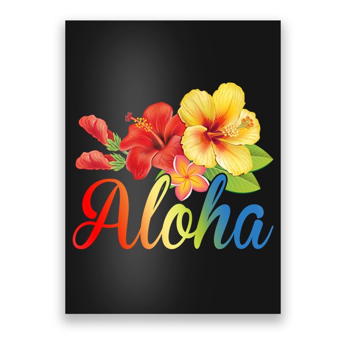 Aloha Floral Hawaiian Tropical Poster