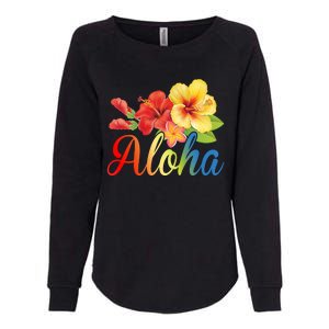 Aloha Floral Hawaiian Tropical Womens California Wash Sweatshirt