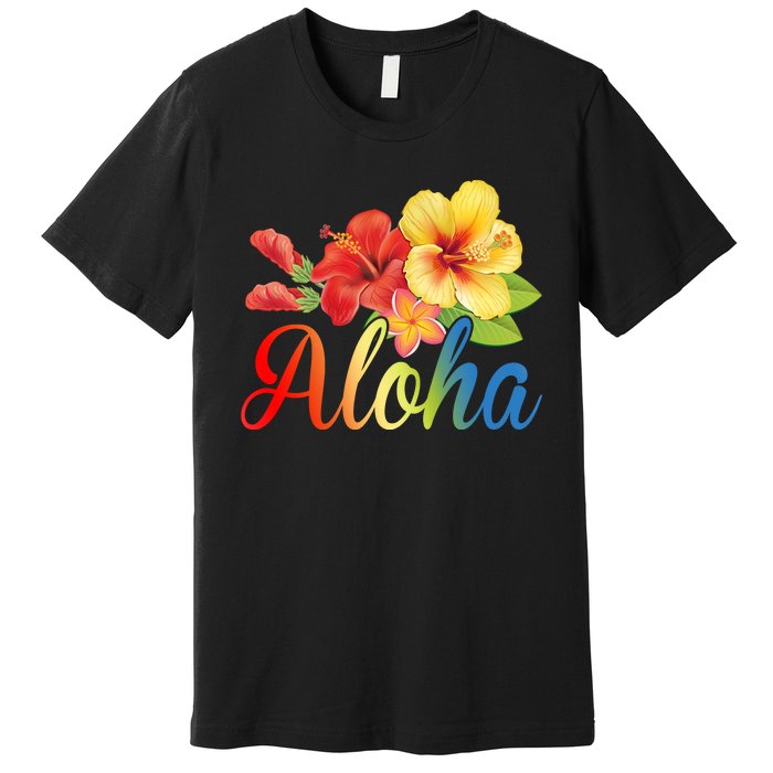 Aloha Floral Hawaiian Tropical Premium T-Shirt