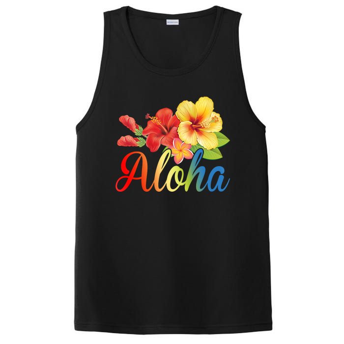 Aloha Floral Hawaiian Tropical PosiCharge Competitor Tank