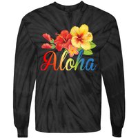 Aloha Floral Hawaiian Tropical Tie-Dye Long Sleeve Shirt