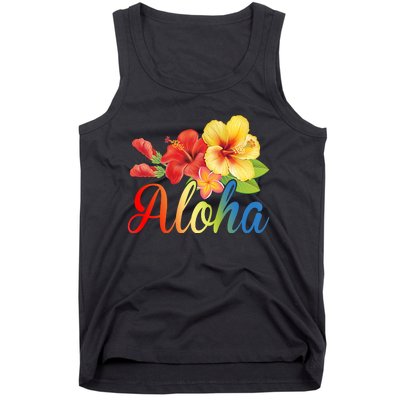 Aloha Floral Hawaiian Tropical Tank Top