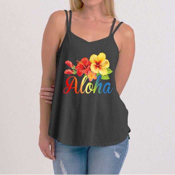 Aloha Floral Hawaiian Tropical Women's Strappy Tank