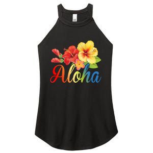 Aloha Floral Hawaiian Tropical Women's Perfect Tri Rocker Tank