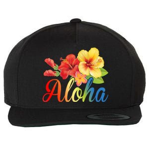 Aloha Floral Hawaiian Tropical Wool Snapback Cap