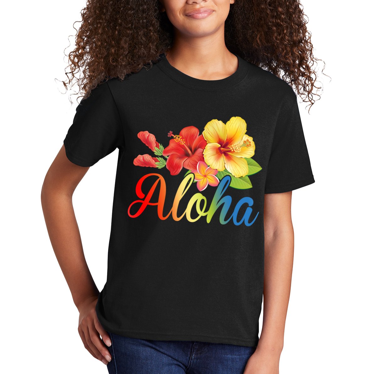 Aloha Floral Hawaiian Tropical Kids T-Shirt