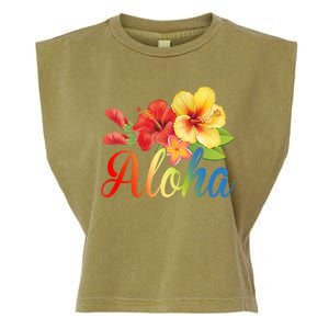 Aloha Floral Hawaiian Tropical Garment-Dyed Women's Muscle Tee