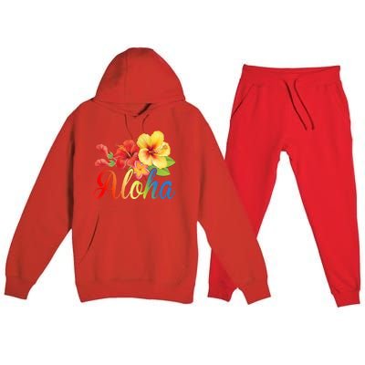 Aloha Floral Hawaiian Tropical Premium Hooded Sweatsuit Set