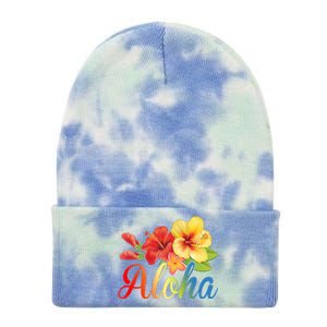 Aloha Floral Hawaiian Tropical Tie Dye 12in Knit Beanie