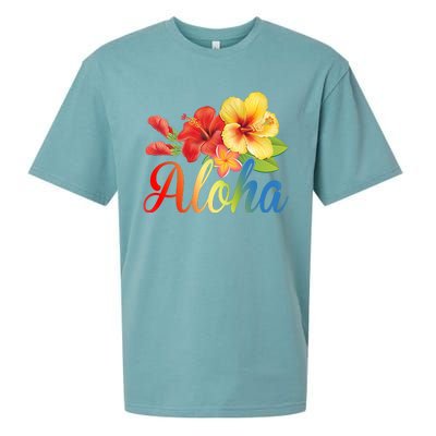 Aloha Floral Hawaiian Tropical Sueded Cloud Jersey T-Shirt