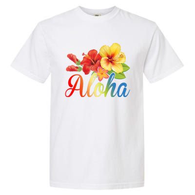 Aloha Floral Hawaiian Tropical Garment-Dyed Heavyweight T-Shirt