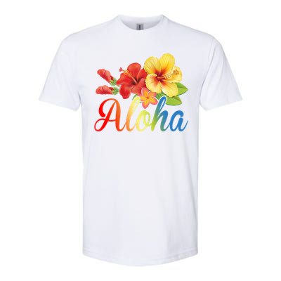 Aloha Floral Hawaiian Tropical Softstyle CVC T-Shirt