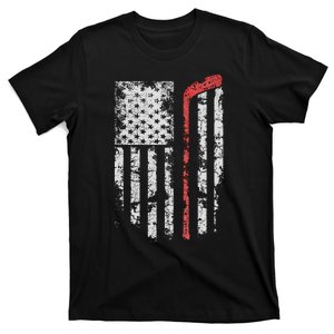 American Flag Hockey Team Gift Hockey Dad Mom T-Shirt