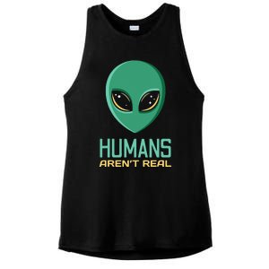 Alien Funny Humans ArenT Real Cute Ufo Alien Head Gift Ladies PosiCharge Tri-Blend Wicking Tank