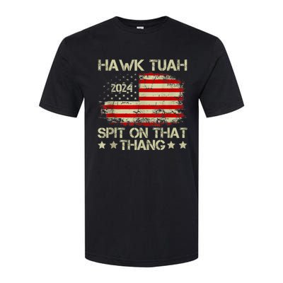 American Flag Hawk Tuah 24 Spit On That Thang Softstyle CVC T-Shirt