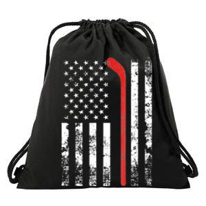 American Flag Hockey USA Patriotic Gift Drawstring Bag