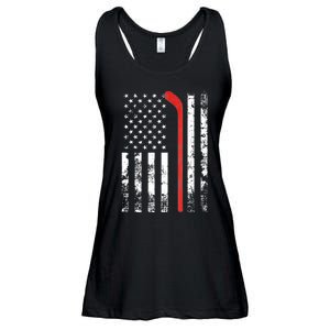 American Flag Hockey USA Patriotic Gift Ladies Essential Flowy Tank