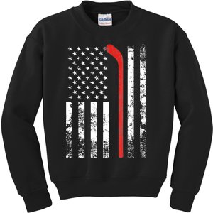 American Flag Hockey USA Patriotic Gift Kids Sweatshirt