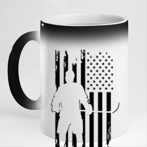 American Flag Hockey Apparel Gift Hockey Gift 11oz Black Color Changing Mug