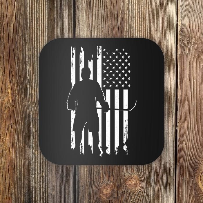 American Flag Hockey Apparel Gift Hockey Gift Coaster