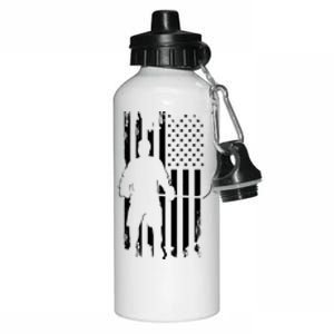 American Flag Hockey Apparel Gift Hockey Gift Aluminum Water Bottle