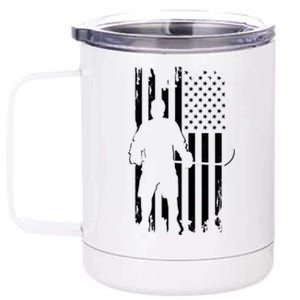 American Flag Hockey Apparel Gift Hockey Gift 12 oz Stainless Steel Tumbler Cup