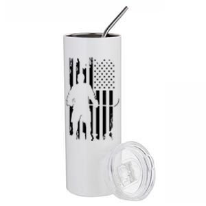 American Flag Hockey Apparel Gift Hockey Gift Stainless Steel Tumbler