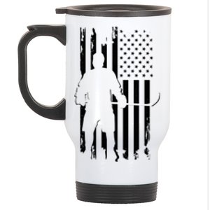 American Flag Hockey Apparel Gift Hockey Gift Stainless Steel Travel Mug