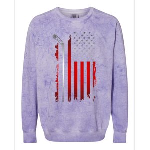 American Flag Hockey Apparel Gift Hockey Funny Gift Colorblast Crewneck Sweatshirt