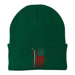 American Flag Hockey Apparel Gift Hockey Funny Gift Knit Cap Winter Beanie