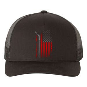 American Flag Hockey Apparel Gift Hockey Funny Gift Yupoong Adult 5-Panel Trucker Hat